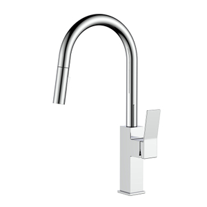 Grifo de cocina de acero inoxidable cromado con ducha extraíble