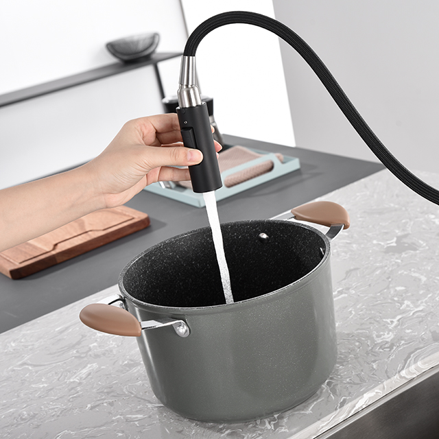 Grifo de cocina de acero inoxidable negro