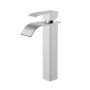 SUS304 cuarto de baño de satén alto recipiente cuenco cascada fregadero grifo