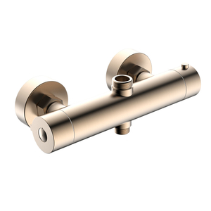 Válvula termostática de ducha de barra de baño expuesta en oro rosa de 2 vías