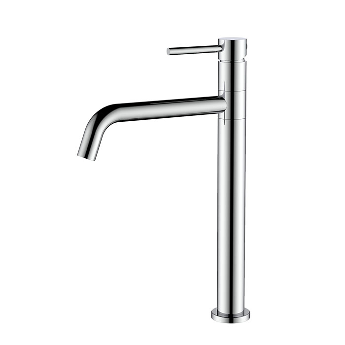 Grifo para lavabo alto giratorio de acero inoxidable cromado
