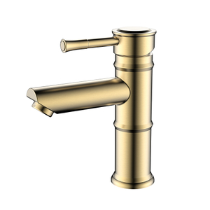 Grifo de baño de oro cepillado estilo bambú de acero inoxidable