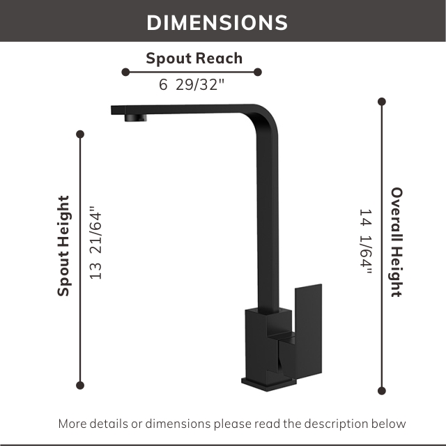 Grifo de fregadero de cocina de acero inoxidable negro mate SUS304 