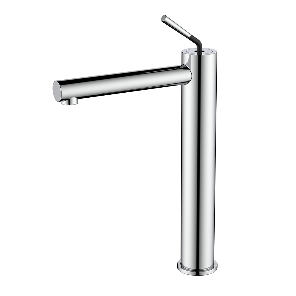 Grifo monomando para lavabo cromado de acero inoxidable