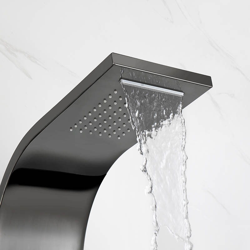 Panel de ducha de masaje de cuerpo completo de baño gris gunmetal de lujo