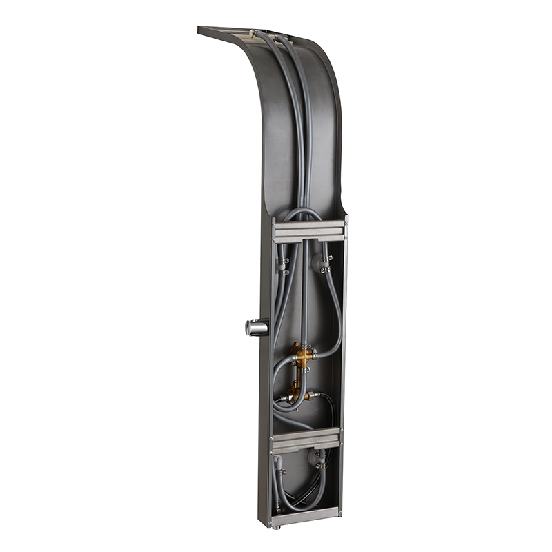 Panel de ducha de masaje de cuerpo completo de baño gris gunmetal de lujo