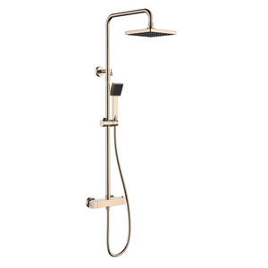 Set de ducha termostático visto de acero inoxidable oro rosa