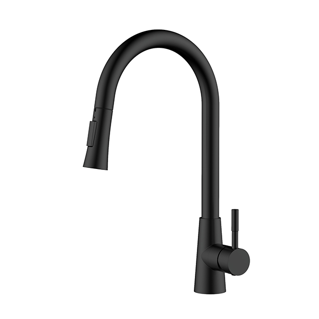 grifo de cocina de acero negro mate