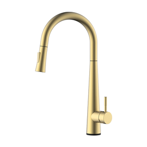 Mano táctil control cepillado oro tirar de la cocina grifo con sensor
