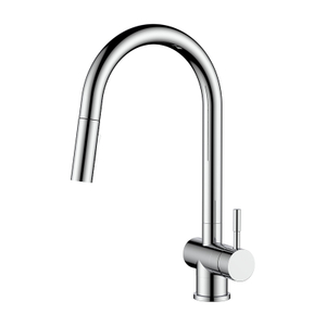 Grifo de fregadero de cocina con isla cromada de acero inoxidable con rociador